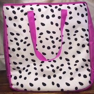 Huge Spacious Pink Cooler Bag Exotic Fruit Print Travel Pic Nic Camping